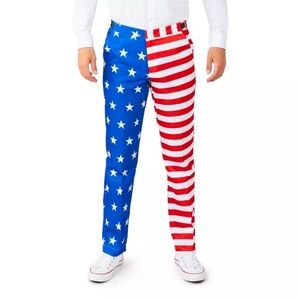 Spirit Halloween Patriotic American Flag Tie & Pant Set
